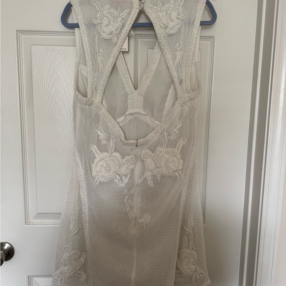 Anthropologie White Lace Mini Dress - Picture 2 of 5